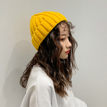 Hat female autumn and winter Korean version of Japanese solid color knitted hat sweet and lovely casual Joker wool hat ins cold hat tide tide