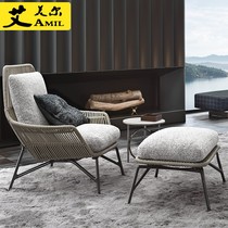 Nordic outdoor rattan casual single sofa chair small apartment lazy sofa combination living room study balcony Villa