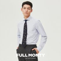 (2021 New) blue and white striped dress long sleeve shirt mens high-end business dress shirt spring and autumn