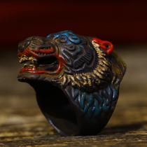 (Ghost City) Copper Tire Handmade Carving Color Ring-ZT7371