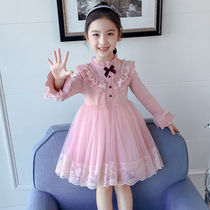 High quality childrens clothing new autumn childrens dress 4-13 year old Princess group little girl long sleeve foreign skirt