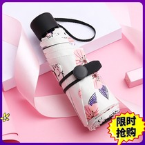 CK sun umbrella sunscreen and UV protection female vinyl ultra-light compact and portable parasol umbrella female sunny dual-use