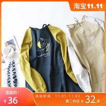 New apron gown home cotton long sleeve waterproof kitchen fashion men and women painting work clothes