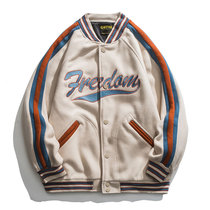 Fall New Letter Embroidery Collage Casual for mens jacket trendy relaxation Student baseball jacket jacket