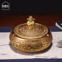 New Chinese ashtray Home living room office personality creative trend Fashion large ashtray with lid anti-fly ashtray