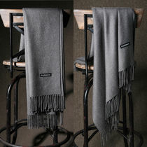 Red cashmere scarf women autumn and winter new gray solid color cashmere bib men shawl dual-purpose birthday gift tide