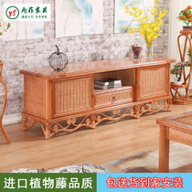  Rattan floor cabinet Rattan TV cabinet Video hall cabinet Solid wood floor cabinet Rattan woven TV cabinet Rattan wood low cabinet Real rattan furniture 501