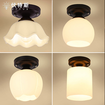 Nordic European style American country ceiling light corridor aisle porch balcony fitting room study creative iron lamps