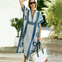 Loose large size cover meat thin quick-drying long beach skirt holiday sunscreen beach coat Swimsuit outer blouse