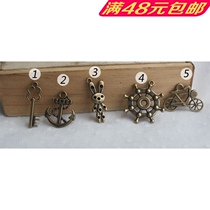 Ancient bronze ZAKKA zipped head sub-pull-sheet pendant ornament handmade cloth art DIY bags hanging accessories 51 accessories