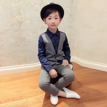 20 new spring and autumn season Korean version of boy suits waistcoat suit for children Two suits CUHK child gentlemans wave