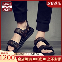 Rodmeco mens sandals 2022 new summer wear outdoor sports beach Roman driving thick-soled slippers