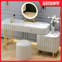 Light luxury marble dressing table storage cabinet integrated Nordic bedroom small apartment Net red ins Wind with lamp makeup table