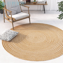 Hand-woven jute carpet round living room bedroom coffee table environmentally friendly good care carpet Nordic Japanese style floor mat