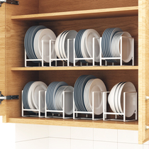 Tableware bowl tray cabinet built-in shelf Kitchen plate drain rack Dish rack Dish storage rack Household