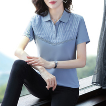 Short sleeve t-shirt woman 2020 Summer Korean version loose in old age Slim Fashion 100 Hitch High Waist Blouse