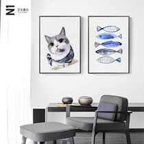 DIY digital oil painting background decoration hanging painting modern simple We are friends hand-painted coloring painting cat