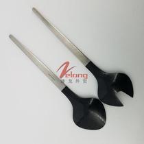 Danish upscale luxury goods salad spoon Western dining spoon 18 10 stainless steel handle food nylon spoon head scraping flower