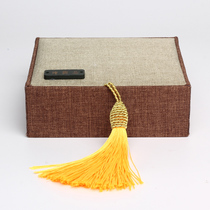 Linen jewelry box Beed hand string box vintage wood buckle linen jewelry box drop box car hanging box