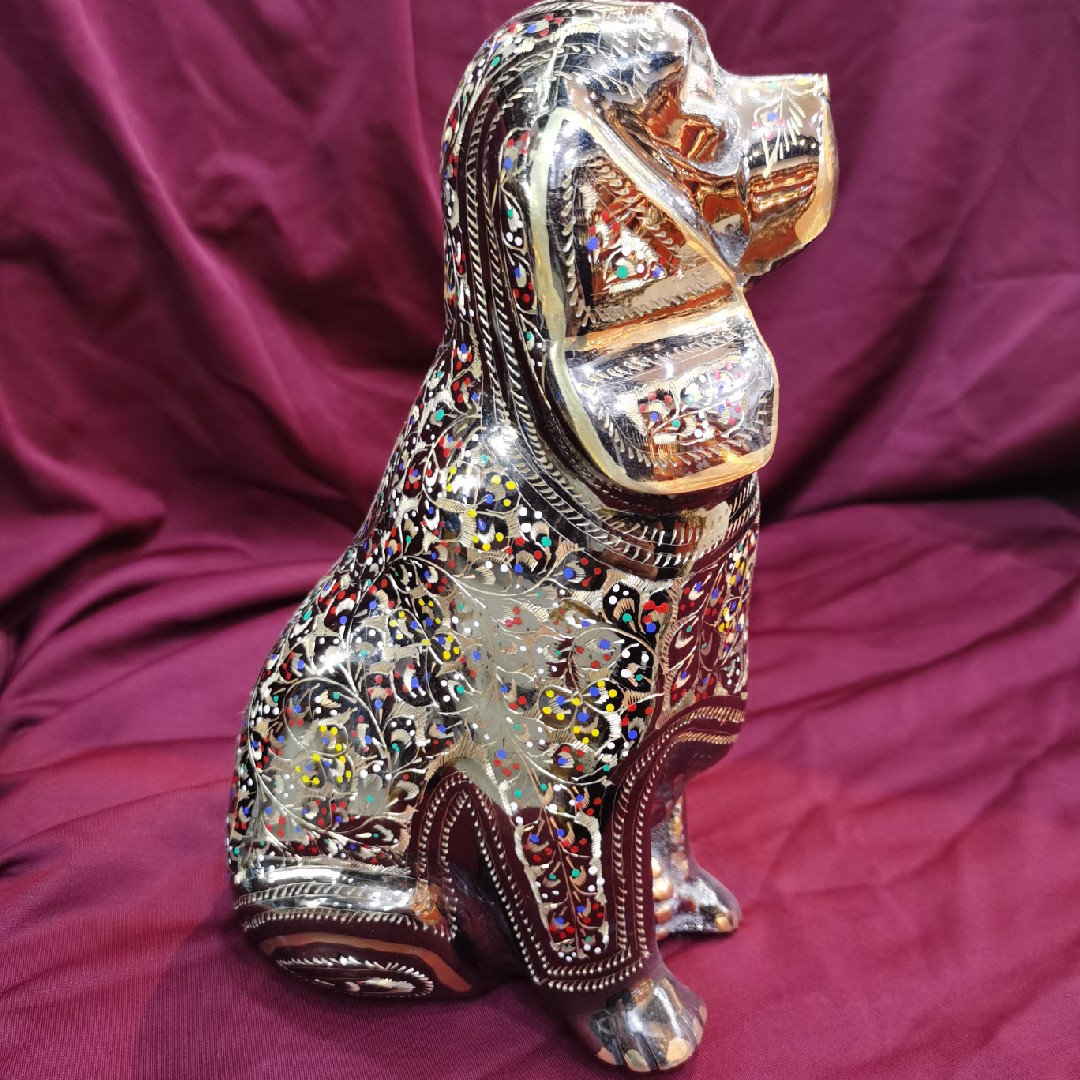 Pakistan imported copper carving handicraft ornaments pug cute home ornaments birthday gifts