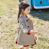 next sara girl windbreaker 2021 spring new Korean version of childrens clothing foreign style British style little girl coat