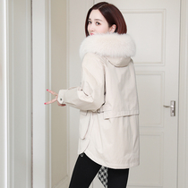 zqqz Pike women 2021 New Rex rabbit hair liner fox fur collar small man short fur coat D297