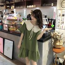 Summer Korean version loose thin cute doll collar dress female 2020 new very fairy French niche skirt