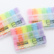 Students who love color large-capacity highlighters use 6-color sets of candy color marker pens to highlight marker pens