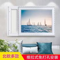 Push-pull meter box decorative painting distribution box blocking murals living room hotel hanging pictures non-perforated multimedia hanging paintings