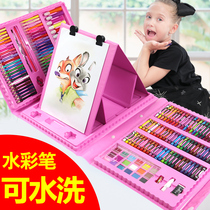 Childrens drawing tools childrens painting color pen crayons watercolor combination set brush painting set set box set set set