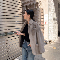 MSBEAST velvet imported mink coat female whole mink medium and long autumn and winter new mink fur grass coat