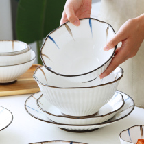 Day Style Ceramic Bowl Home Eating Bowl Large Number Soup Bowl Bucket Hat Noodle Bowl Single Creative Personality Net Red Cutlery Dish