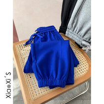 Xiao Xijia) Korea Spring and Autumn Tight Rope Sports Leisure Joker Sweatback Women Haren Pants Tide ankle-length pants Tide