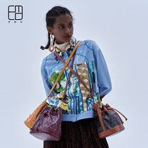 EMO Litres Grade Version Classic Dog Tooth Drawing Rope Bucket Bag 2021 Chains about 100 hitch Inclined Cross Large Capacity Bag woman