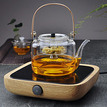 Teapot Heat-resistant glass teapot Steamer Kettle Black tea electric ceramic stove Tea stove Large filter beam pot