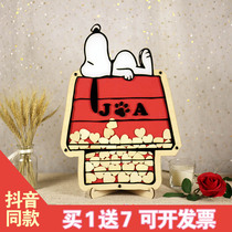 Cartoon cute wedding sign-in desk custom sign-in frame creative birthday annual meeting signature props wedding arrangement supplies
