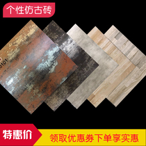 Parquet tile American toilet tile Nordic living room shop color brick cement gray antique 600 art brick