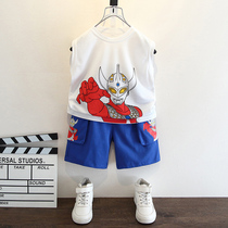 Ottman Clothes Summer Boy Summer Clothing Vest Suit Children Summer Sleeveless Shorts Children Clothes Boy Handsome