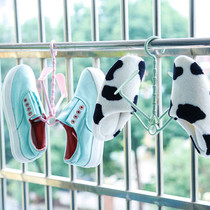 Rotatable balcony shoe rack small multifunctional drying rack hanging outside window cooler shoe rack hanger shoe rack