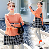 Pregnant womens sweatshirt with long sleeves in the long sleeves Spring and autumn in pregnant women Autumn Clothing Suit Fashion style Autumn Loose T-Shirt Woman