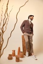Mongolian GOBI Cashmere 100% pure cashmere English style new cardigan thick knitted cashmere sweater warm