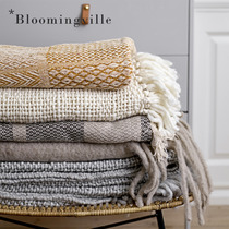  Danish Bloomingville Cotton warm blanket Soft sofa blanket Light casual blanket Nordic simplicity