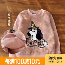 (Broken code clearance) girls plus velvet childrens thick sequin jacket autumn and winter baby foreign gas velvet sweater