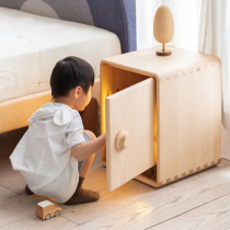 Child in the Art Series creative Safe Bedside Table storage locker all solid wood childrens locker