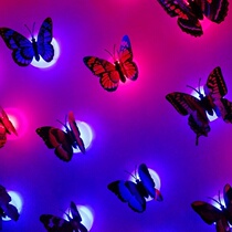3D double layer solid butterfly wall applid LED night light butterfly luminous small night light bed head Christmas scene arrangement