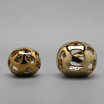 New Chinese Modern Creativity Golden Ceramic Decorations Hem Room Living-room Home Desktop Handicraft Furnishing