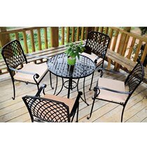Outdoor wrought iron table and chair European style wrought iron table and chair three-piece set Balcony leisure table and chair courtyard table and chair (spot)