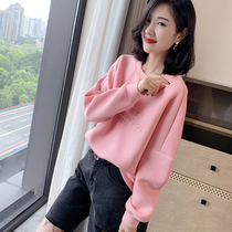 European station spring and autumn 2021 new European goods space cotton sweater womens thin loose Korean version of the short ins top tide