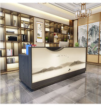 Clothing store cashier counter modern minimalist beauty salon company imitation marble front desk reception desk bar