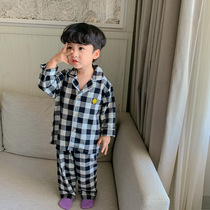 Boy Sleepwear Spring Autumn Pure Cotton Kid Long Sleeve Baby Spring Clothing Foreign Air Baby Spring Childrens Home Suit Surge